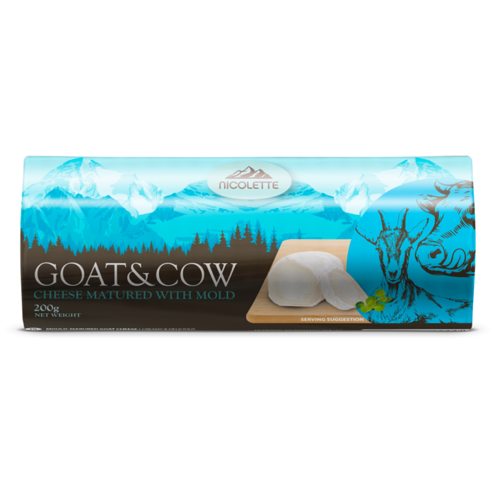 LOG GOAT/COW CHEESE MATURED WITH MOLD, 200g